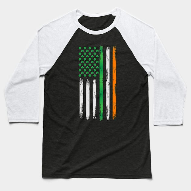 Irish American Flag | Patrick's Day Baseball T-Shirt by Houseofwinning